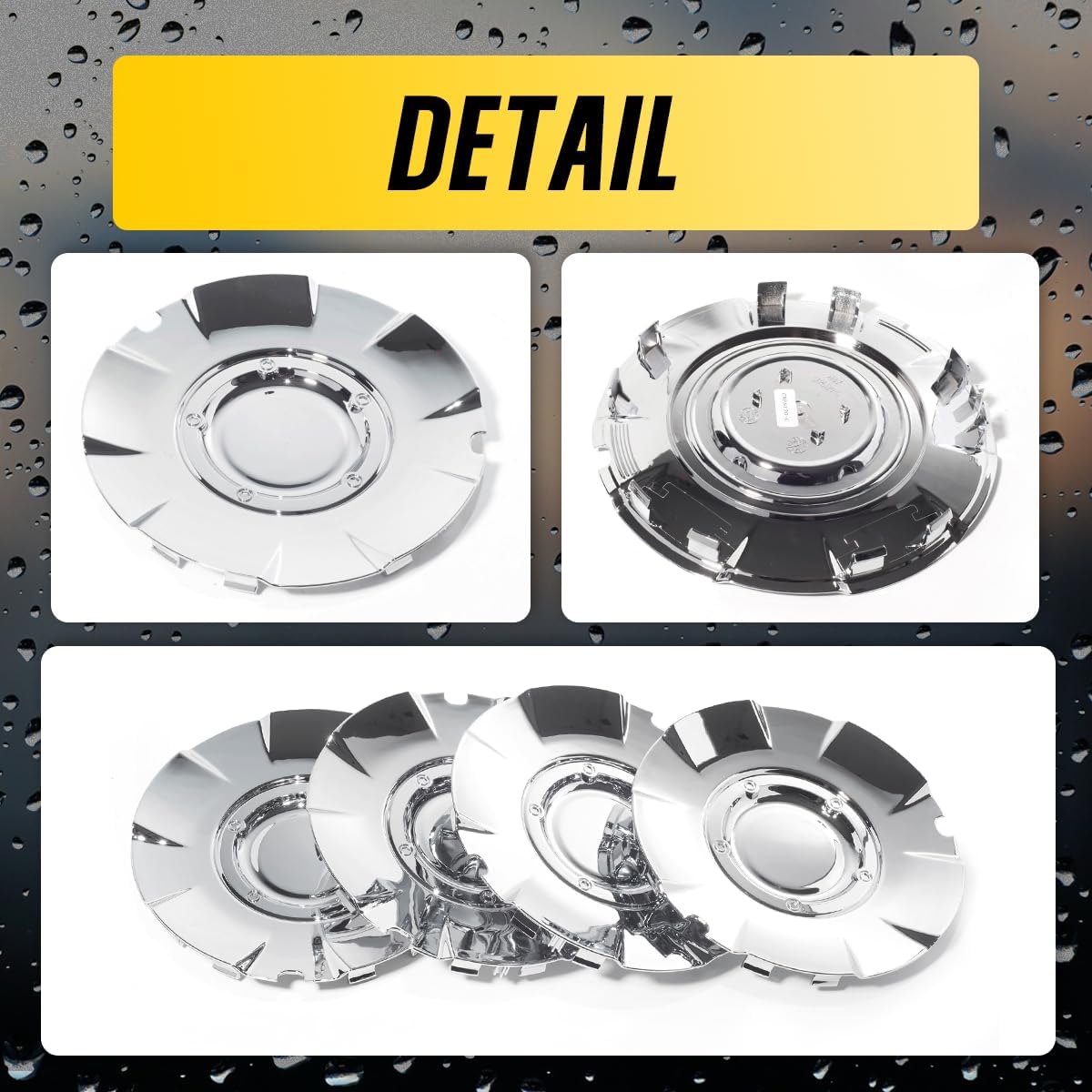4Pcs Wheel Center Caps for 2004-2007 Silverado SS Wheel Rim 197.8mm(7.79in) Chrome Hub Cap, Replacement 560-5243 15116616 Wheel Cover