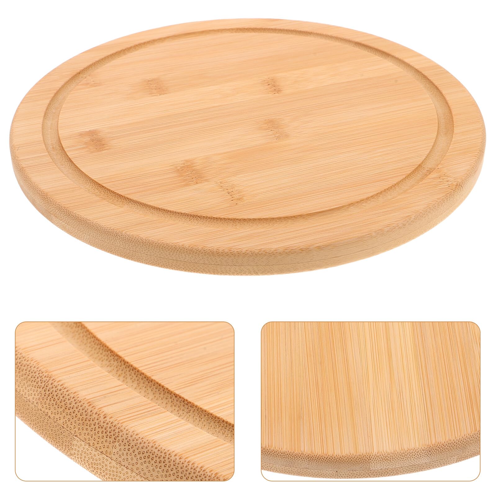 GLEAVI Bandeja de Bambú para Servir Frutas Ensaladas y Postres Bandeja de Bambú para Mesa de Té para Desayuno la Cama