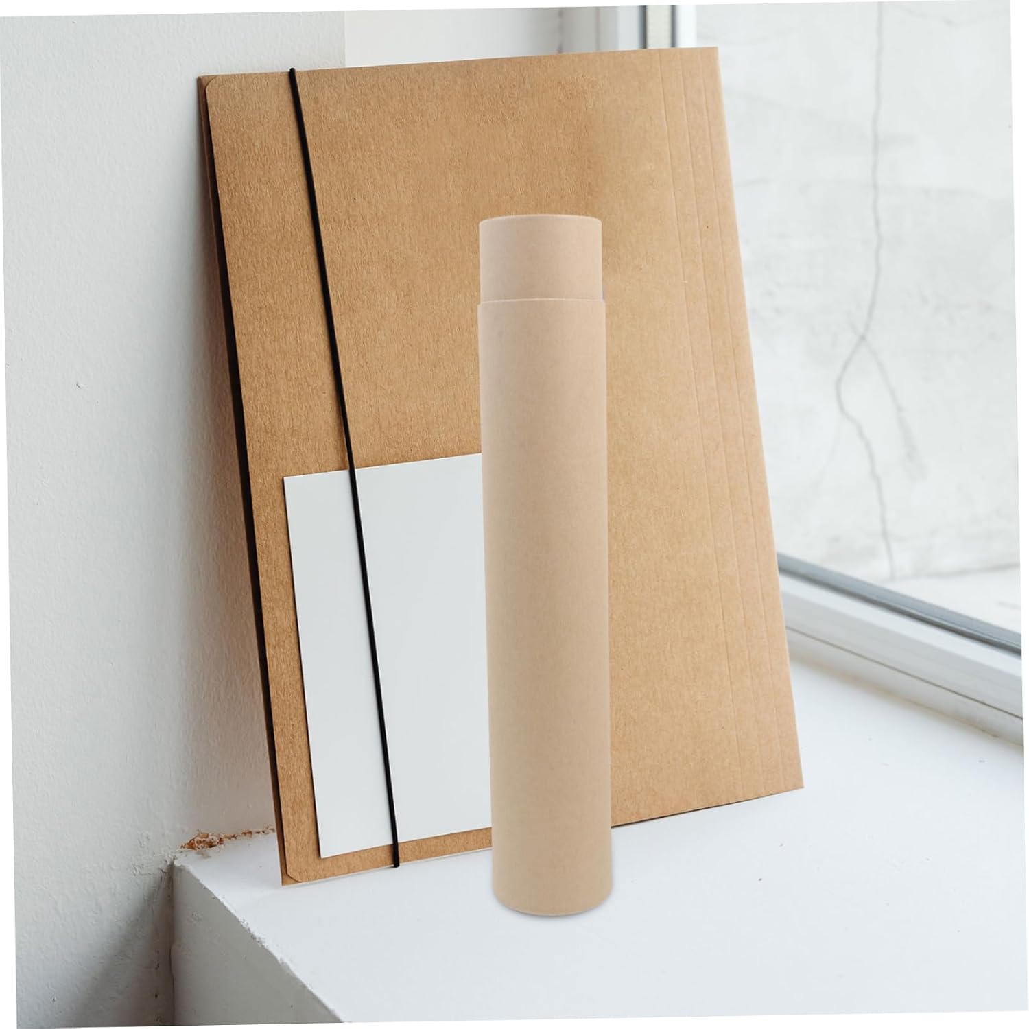 STOBAZA Calligraphy Storage Telescoping Paper Tube Artwork Organizer Document Tube Rustic Aesthetic