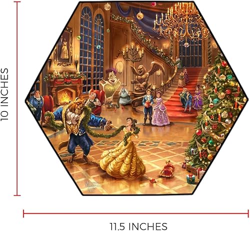 Miniatura 7 de Trend Setters Disney - La Bella y la Bestia - Impresión hexagonal de madera de KNEXAGON de 11.5 x 10 pulgadas - Exhibición de mesa, colgar solo o
