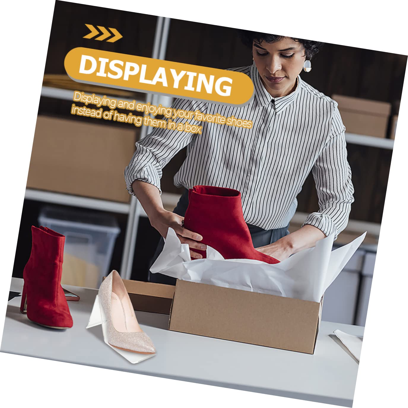 PLAFOPE 12 Piezas Soporte Para Zapatos Elevadores De Acrílico Soporte De Zapatos De Acrílico Organizador De Zapatos Hombres y Mujeres Caja De Zapatos Casual Plexiglás