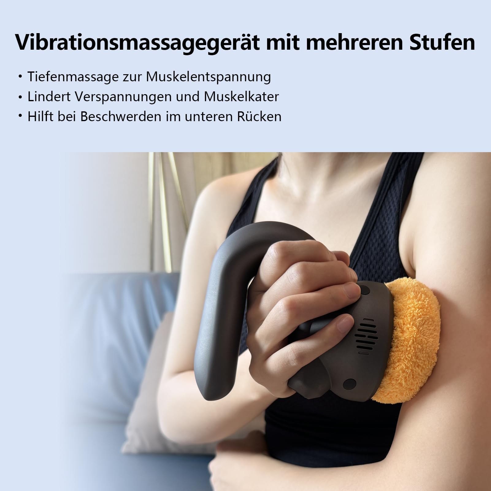 HYAKO Mini Tiefengewebe Orbital Massagegerät 3 Kugelkopf & Tasche und Leise | Durchblutungsförderung, Nacken & Schultermassage, Ergonomie, Stressabbau, Ermüdung reduzieren, Schlaf fördern