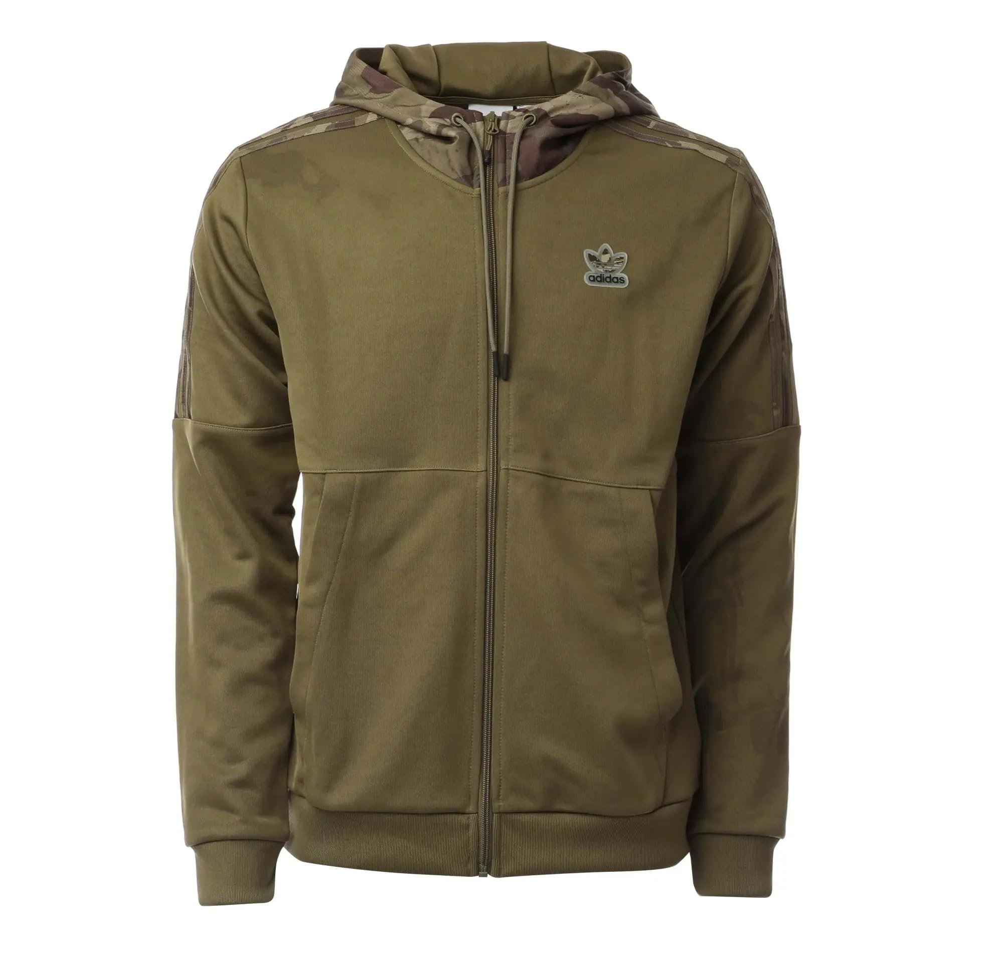 Adidas Originals Mens Camo Hoodie Full Zip Hooded Top Trefoil