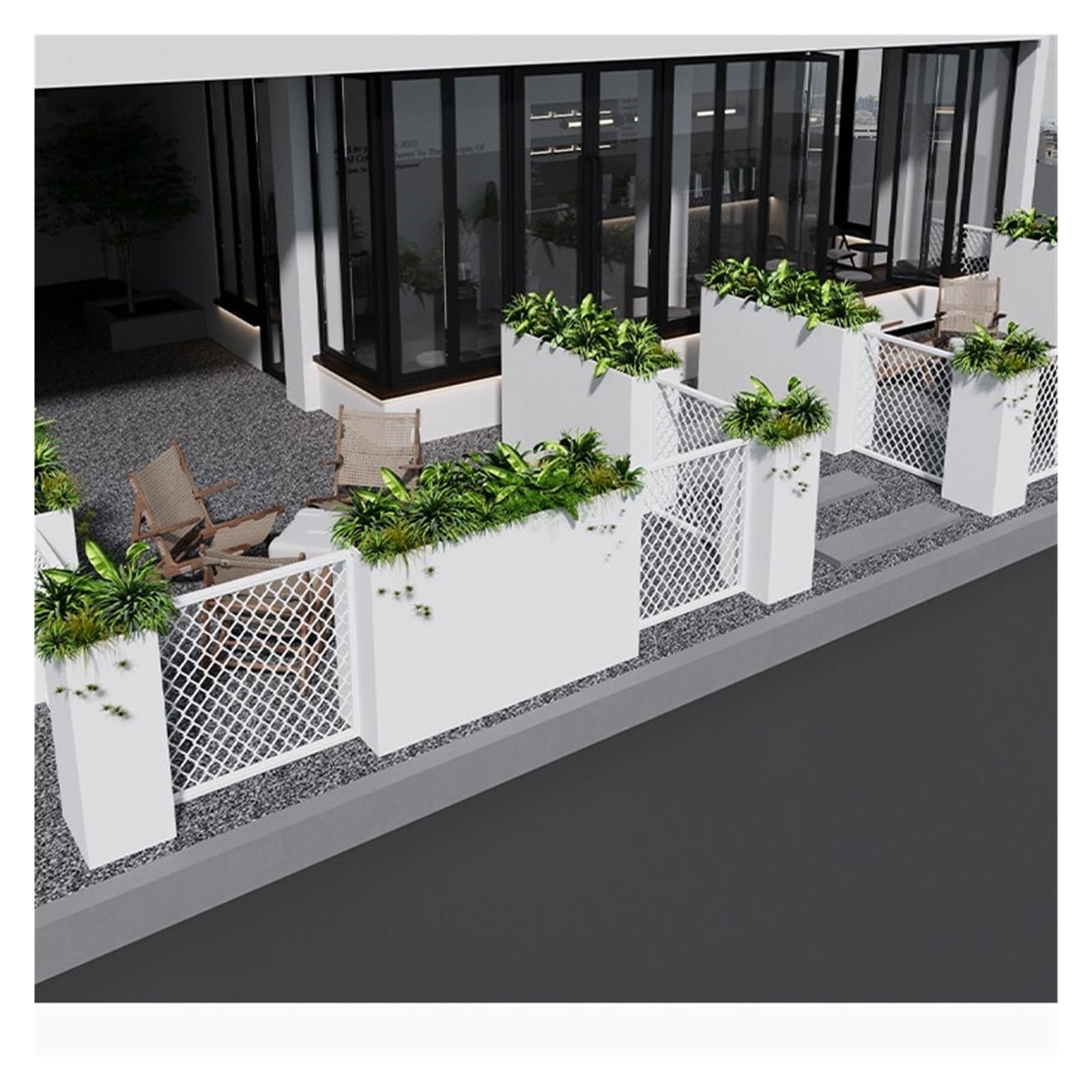 Al Aire Libre Jardinera al Aire Libre Caja Partición Cama de Flores Cerca del escaparate Caja de Flores