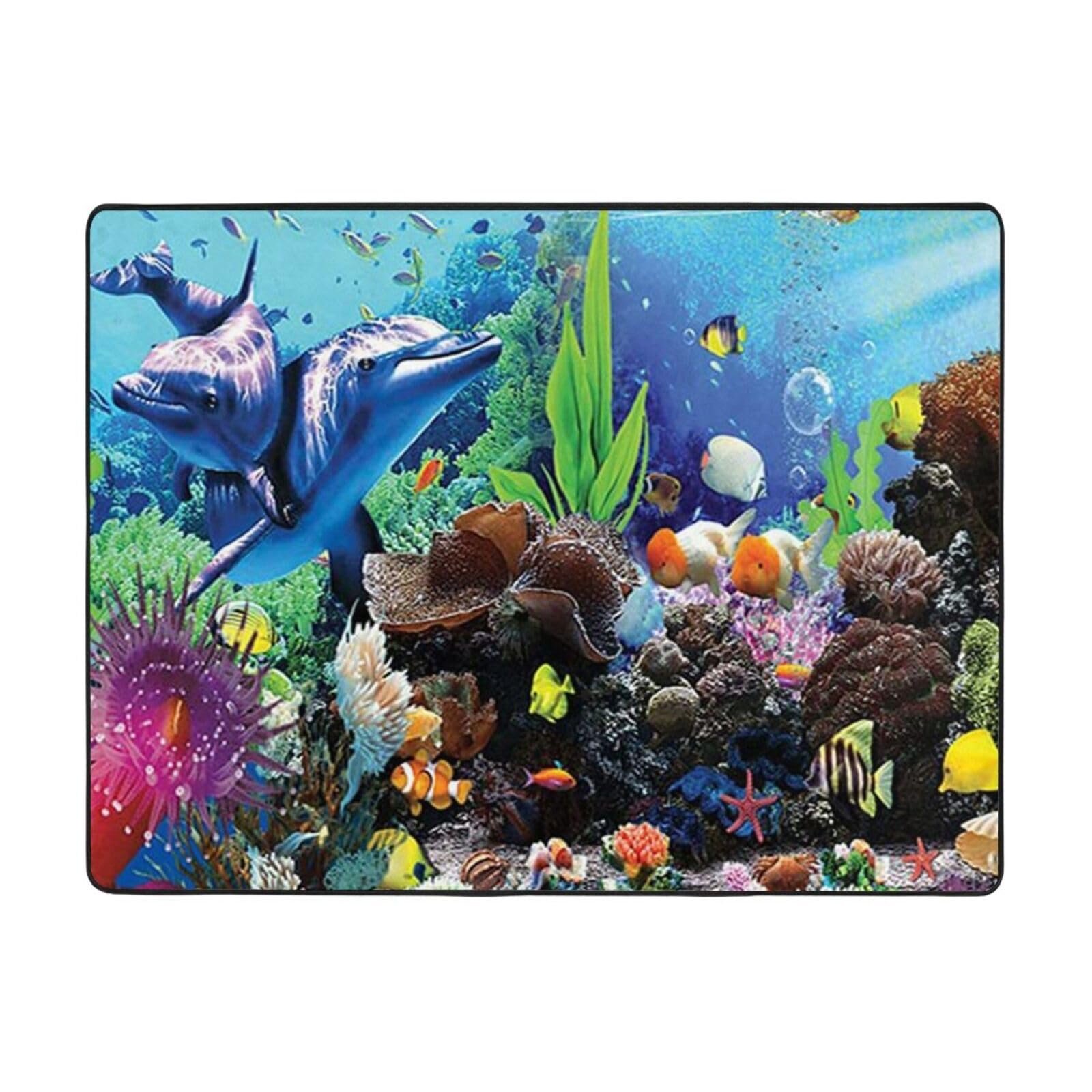 Tapis de salle de bain antidérapant BAFAFA tapis de sol doux motif vie marine