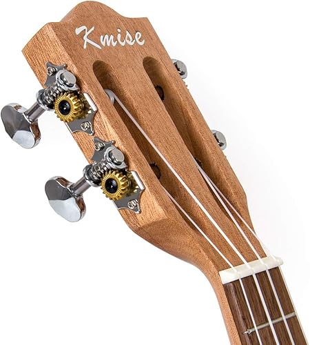 Miniatura 43 de Ukelele Kmise soprano - Ukelele profesional de caoba, Instrumento de 21 pulgadas para principiantes, Kit de iniciación de ukelele hawaiano