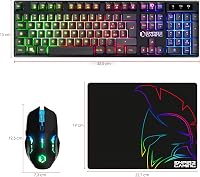 Empire Gaming Armor RF800 Vezeték Nélküli Gamer Billentyűzet és Egér Szett RGB Háttérvilágítással - 4800 DPI Ergonomikus Egér Egérpaddal PC  8
