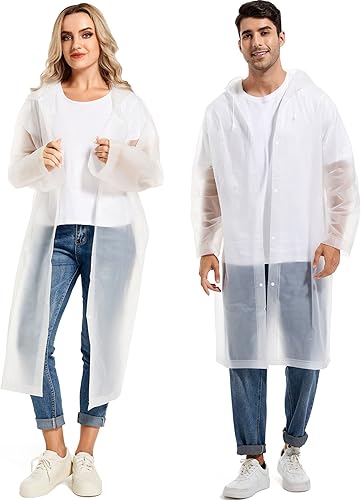 HOOMBOOM Ponchos de lluvia para adultos, impermeables reutilizables con capucha para mujeres y hombres, supervivencia, resistente, militar,