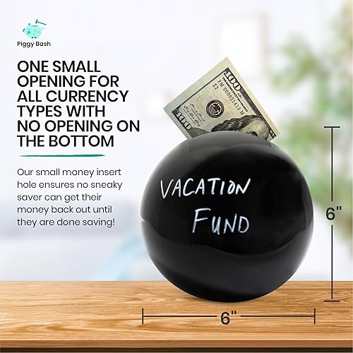 Miniatura 2 de Hucha para abrir para adultos y niños, debe romperse para acceder al dinero, marcador de borrado en seco para personalizar, caja de ahorro de dinero