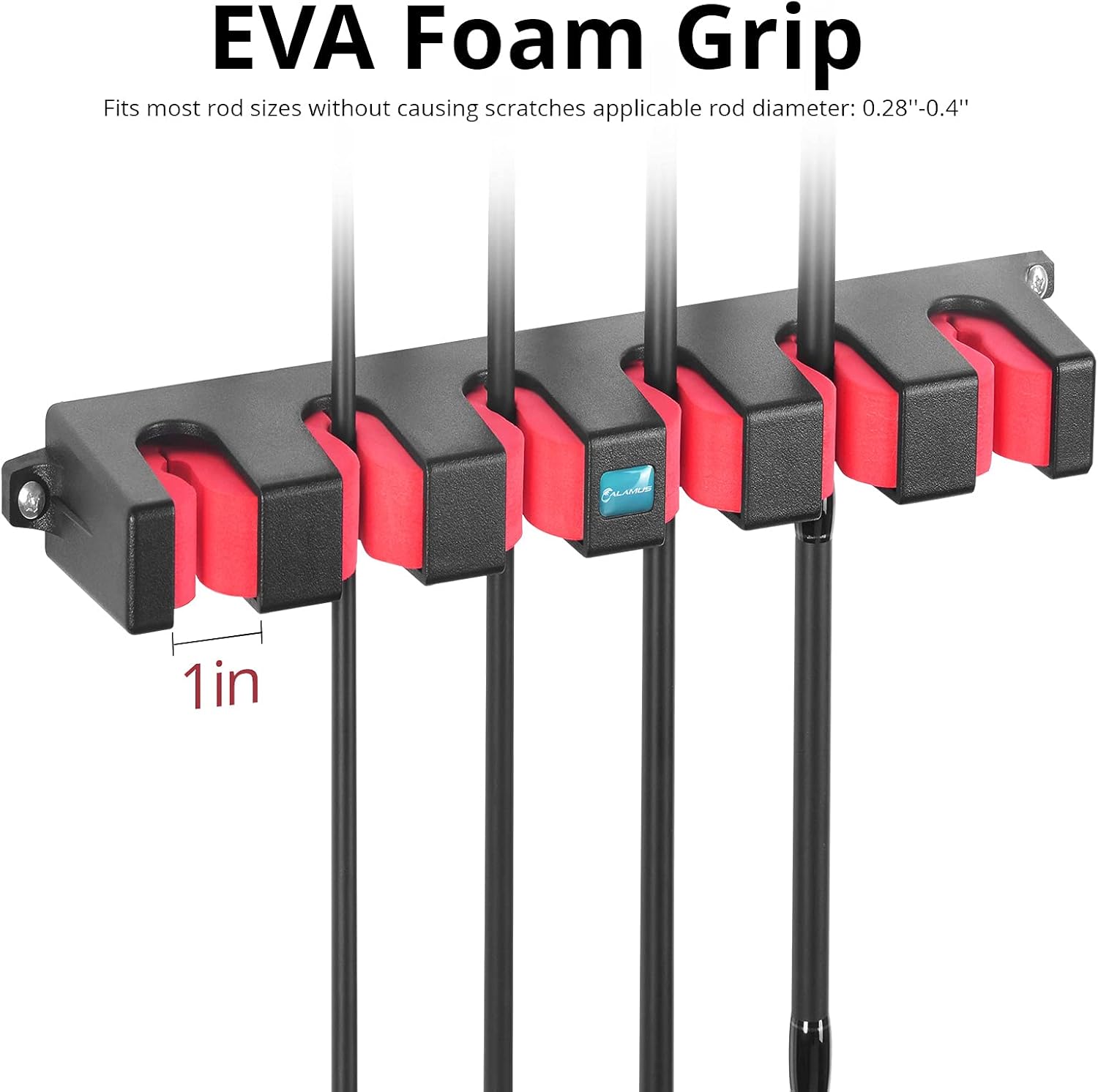 Calamus Vertical Fishing Rod Holder – Wall Mounted Fishing Rod Rack, Store 6 Rods or Fishing Rod Combos in 13.6 Inches, Great Fishing Pole Holder for Garage，Vertical 6-Rod Rack, 1 Pair : Sports & Outdoors