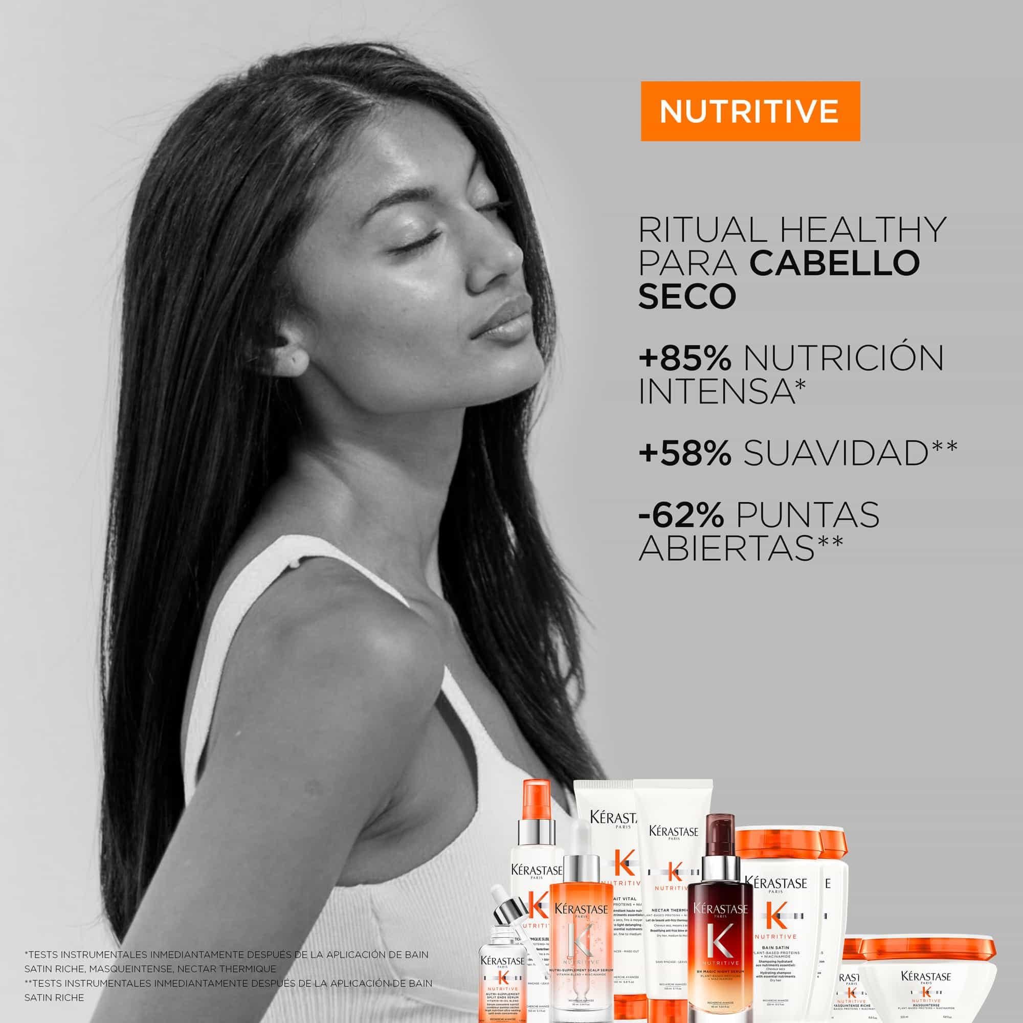 Kérastase Nutritive, Sérum hidratante, Para Cuero cabelludo seco, Hidrata y nutre intensamente el cabello, Con nutrientes esenciales y Niacinamida, Scalp Serum, 90 ml