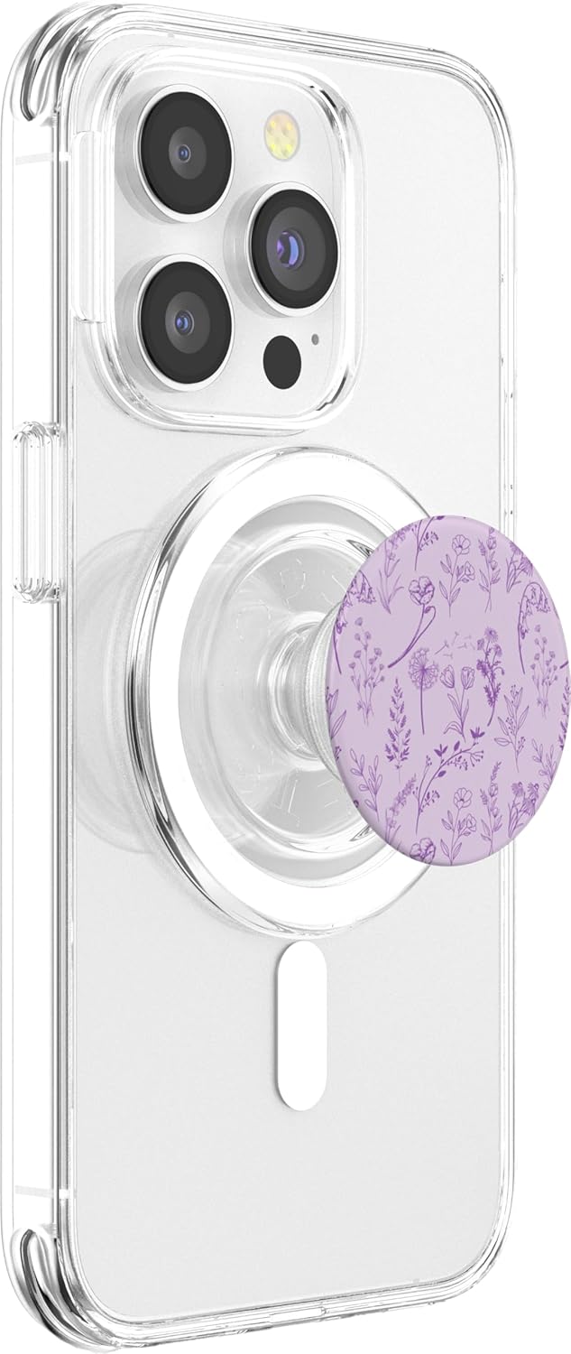 Baby Purple Wildflower Aesthetic Flower Pattern PopSockets MagSafe PopGrip for iPhone