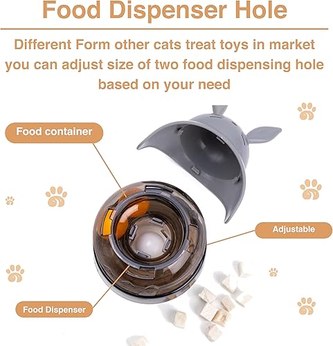 Miniatura 4 de Juguete rompecabezas para gatos, dispensador de comida para mascotas con equilibrio automático, estimulante del cerebro, alimentador lento, juguetes