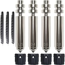 4 x nozzle for Kobra 4 / Kobra X 0.25 mm 0.4 mm 0.6 mm 0.8 mm integrated nozzles made of hardened steel quick-swap hotend high-speed printing with 4 silicone socks and 3 cleaning brushes