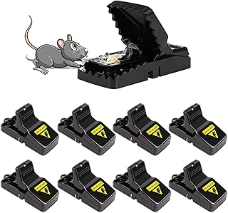 Mouse Trap 8 Packs Mouse Traps Indoor Mice Traps Indoor and Outdoor Reusable Mouse Catcher Humane Mouse Trap Quick Effective Sanitary Safe Mousetrap Catcher（Black-s）