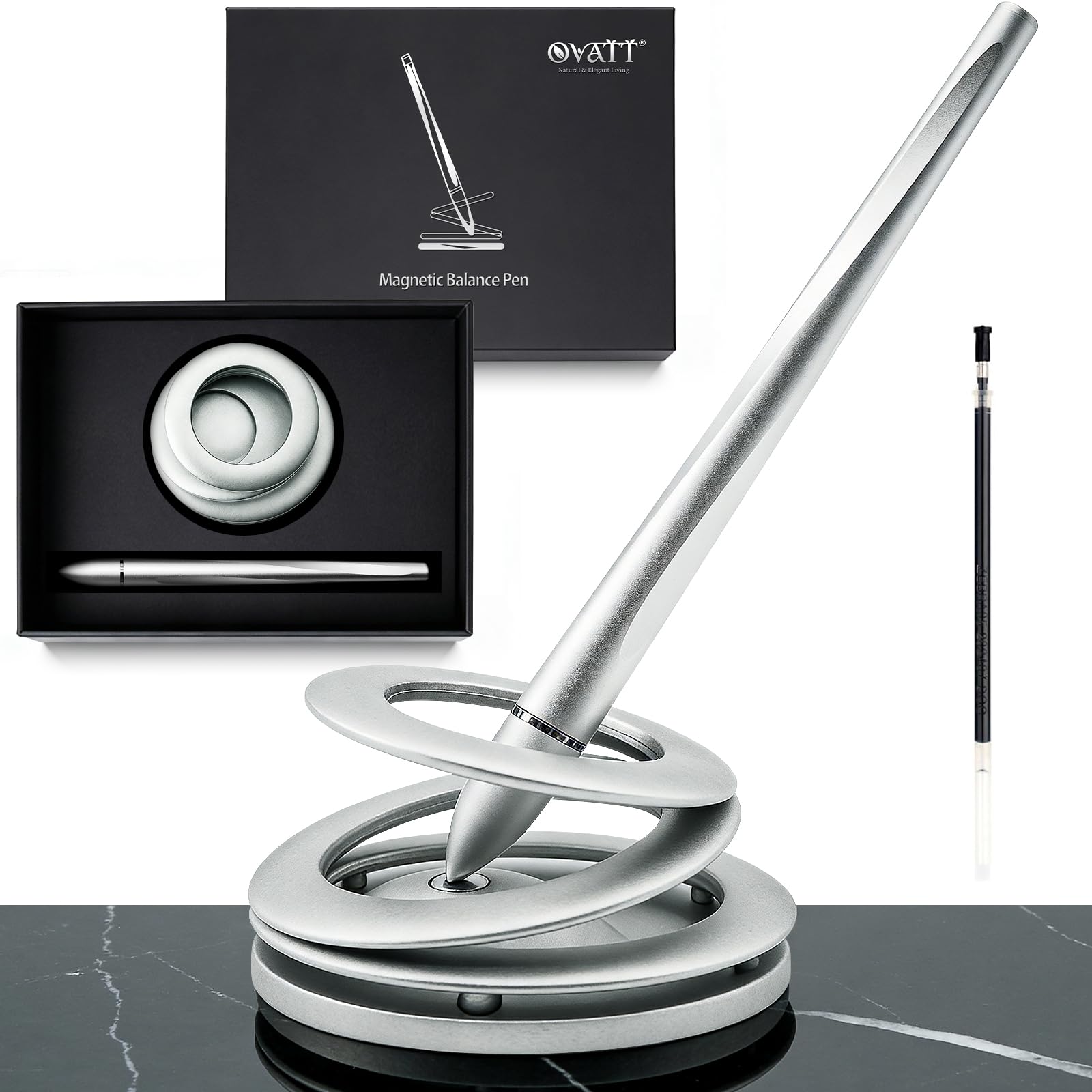 Amazon.com : Ovatt Hoverpen Interstellar - Space Silver, Ballpoint