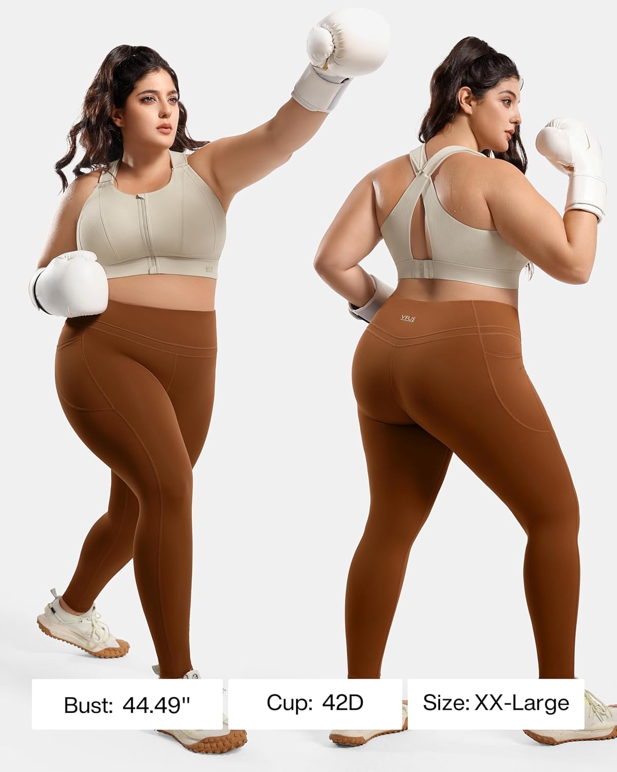 High Impact Zip Front Adjustable Sports Bra No Bounce Criss Cross Plus Size Bras for Women Workout Running - Image 2