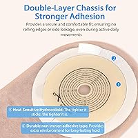 Vista 5 de 100 bolsas de colostomía, bolsas drenables de ostomía de una pieza con cierre para el cuidado del estoma de ileostomía, suministros de ostomía