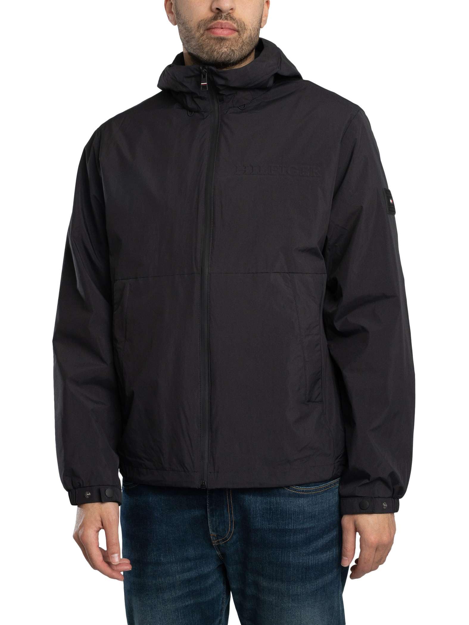 hooded jacket uomo grigio scuro con zip
