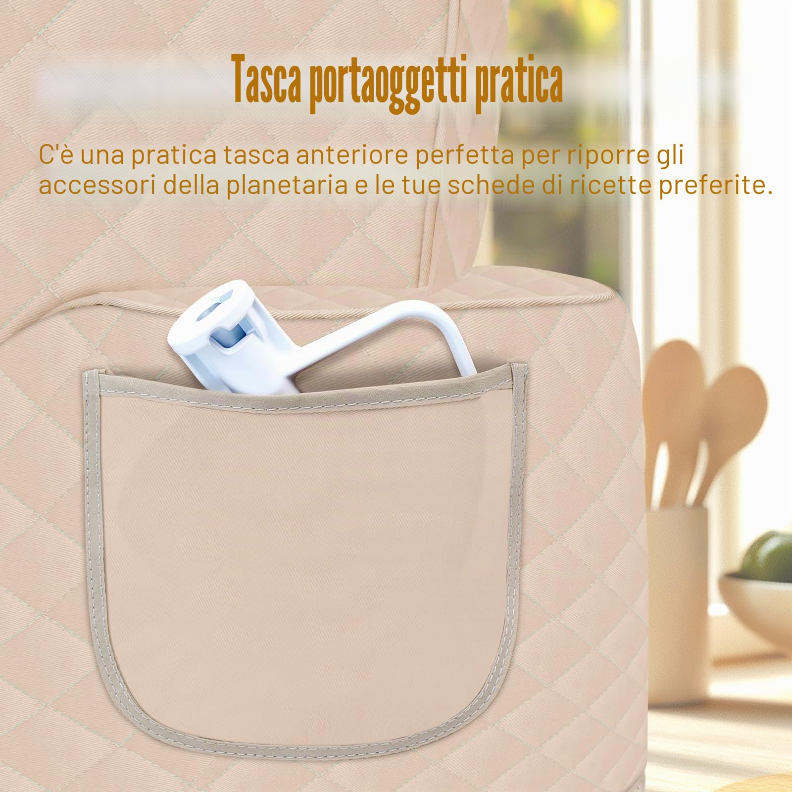 Coperchio per Impastatrice Compatibile con l'impastatrice Kitchen Aid Bowl-Lift con Borsa di Stoccaggio (bianco)