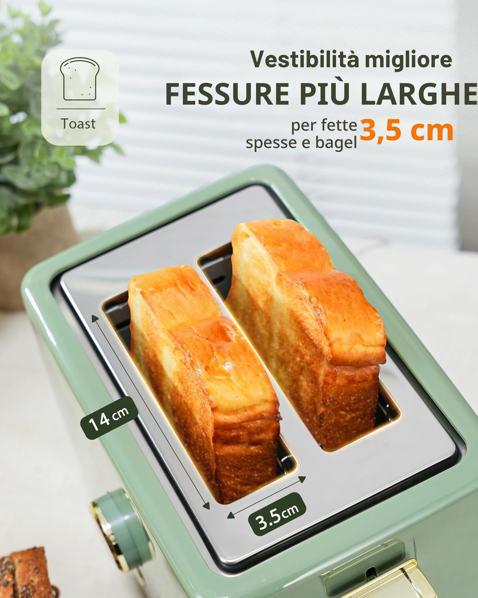 Tostapane 2 fette, ZachVO tostapane con inserto per panini, 6 livelli di doratura, cassetto raccoglibriciole rimovibile da 850 W, schermo a LED, High Lift, riscaldamento, scongelamento, funzione di