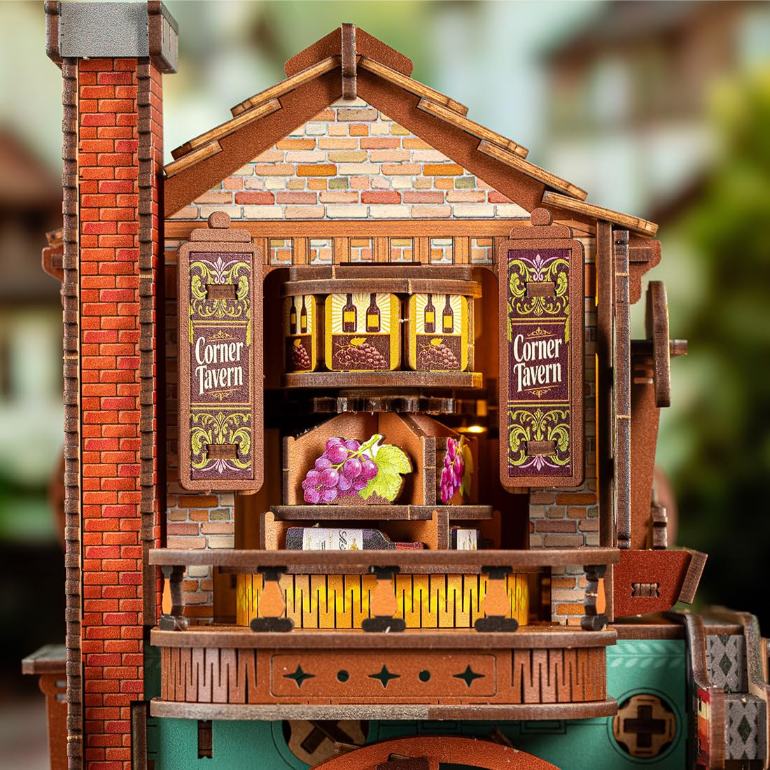 Mechanisches Architektur Modell Einer Vintage-Straßenkneipe (485Teile)
