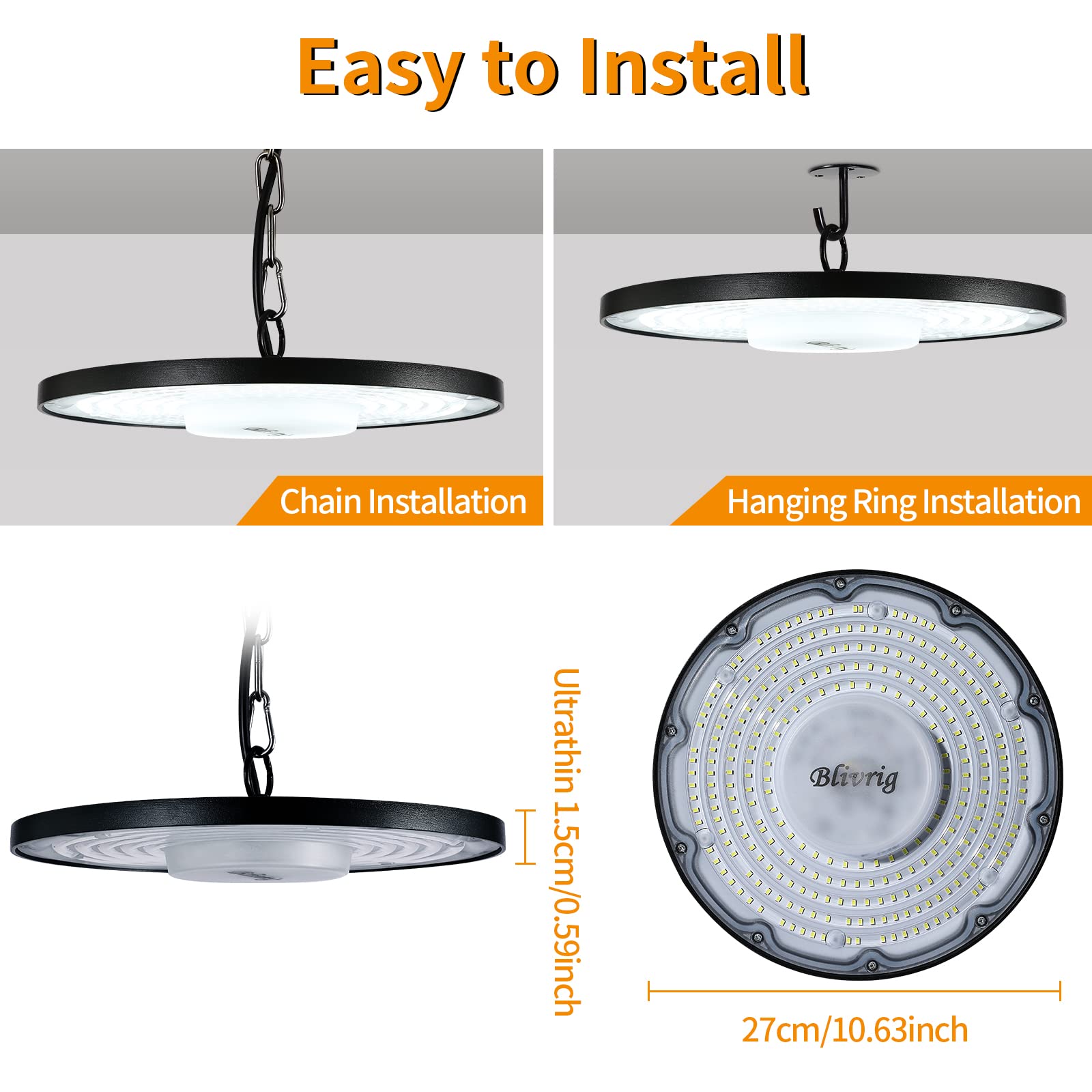 200W Faretto LED UFO 10 Pezzi Lampada da Officina Industriale 20000LM | Impermeabile IP65, 6000K Bianco Freddo, Super Luminoso 288 LEDs, Lampada LED per Capannone, Fabbrica, Officina, Fienile
