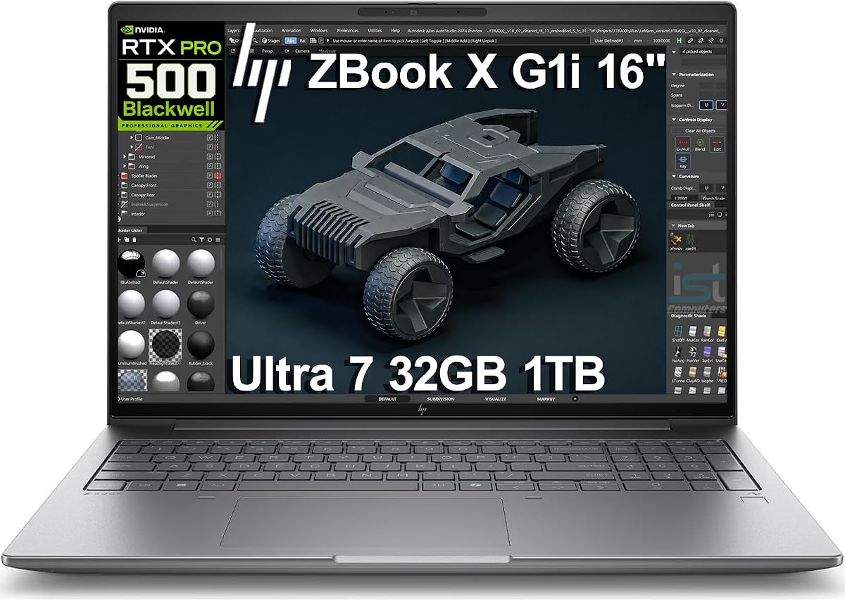 HP ZBook X G1i AI Laptop, 16" FHD+, Intel Ultra 7 255H, 32GB DDR5, 1TB SSD | Next Gen ZBook Power, NVIDIA RTX PRO 500 Blackwell 6GB, Mobile Workstation, 16-Core, IR Webcam, 3-Yr WRT, Wi-Fi 7, Win 11 Pro