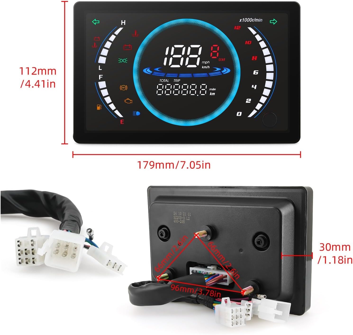 Odometer Digital Tachometer Motorcycle * 12V Universal Adjustable Digital Motorcycle Speedometer Motorcycle Instrument Panel RPM Dashboard with Temperature Gear