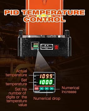 Gold Melting Furnace, 1+3 KG Electric Digital Smelting Furnace 2100 F Smelter Furnace Kit, Crucible for Melting Scrap, Silver, Gold, Copper, Aluminum, 110V Re