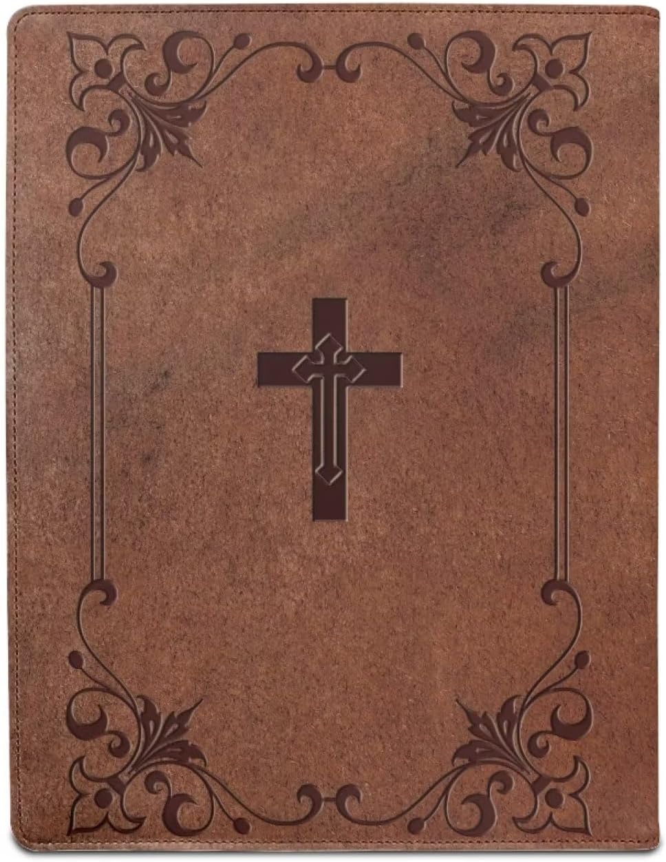 Cross Printed Portfolio Binder PU Leather Padfolio File Folder Notepad Business Legal Document Holder with Pockets Business Card Organizer, Writing Pad