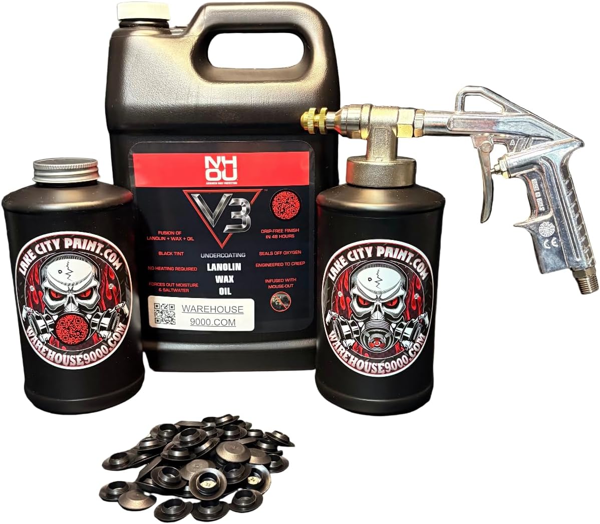 NH Oil V3 Pro Undercoating Gun Kit (2 B Quart Bottles)