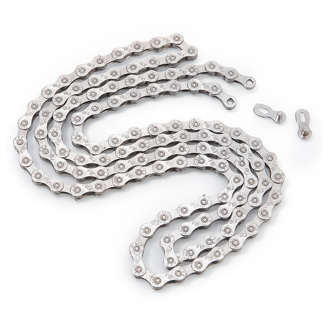 ZHIQIU FSC 10 Speed 116 Links Bicycle Chain, Silver,Gold (1/2x11/128-Inch) Compatible with 9 Speed