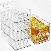 Organizador Multiuso Modular Kit com 6 Geladeira Armários Despensa Lavanderia Alimentos Frutas