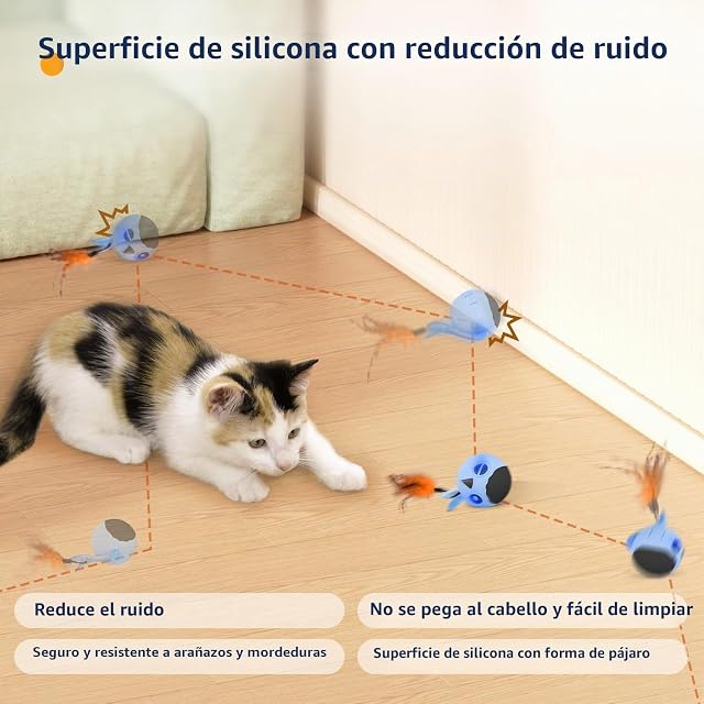 Foto 7 de 8 de GoldenSun Juguetes para Gatos, Pelota Interactiva para Gatos de Interior, con Movimiento Rápido