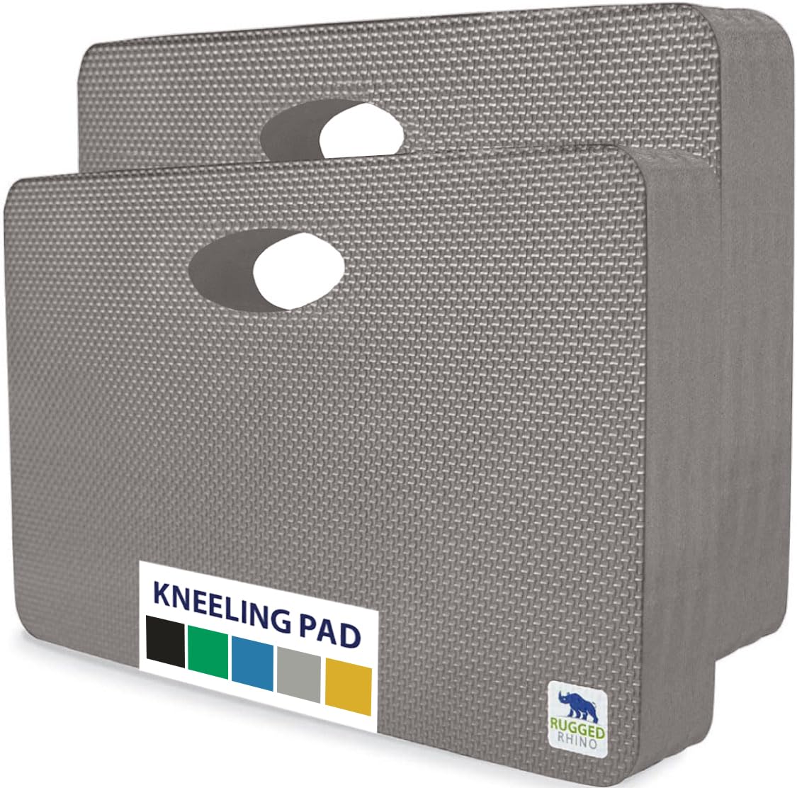 Rugged RhinoHigh Density Foam Kneeling Pad, Knee Mat Resists Water, Shock Absorbent Pads, Strong Rebound, Gardening Yoga Exercise, Mechanic Tools, Bath Tub Essentials, 2 pack, 17.5 x 11, Slate Gray