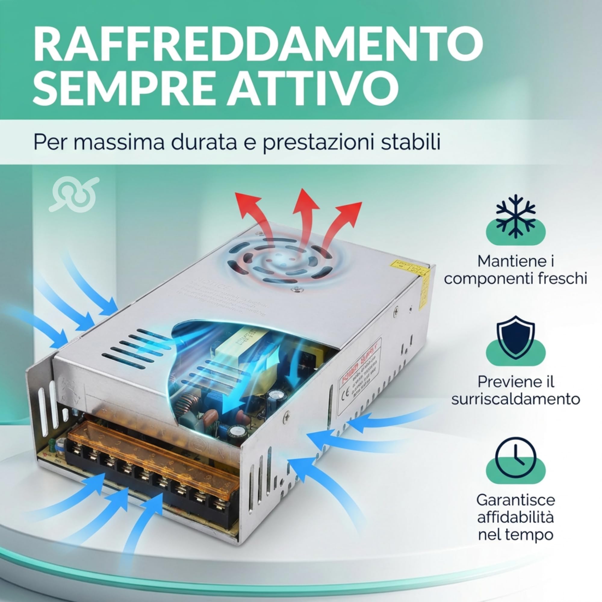 TEMPO DI SALDI Trasformatore 220V 12V 360 W Corpo in Metallo 20 x 11 x 5 cm - Alimentatore 12v 30A Stabilizzato, per Alimentatore Striscia LED, Telecamere a circuito chiuso, Router e altri dispositivi