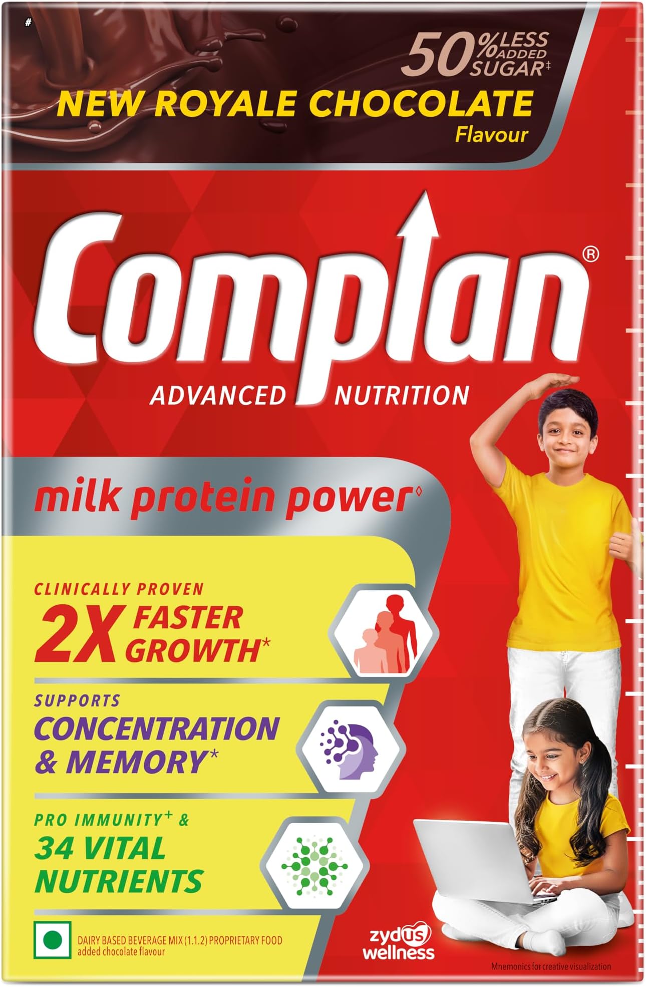Nutrition Drink Powder for Children, Royale Chocolate Flavour, 1 kg Carton|Nutrition Drink for kids with protein & 34 vital nutrients, 1 count, 30 servings