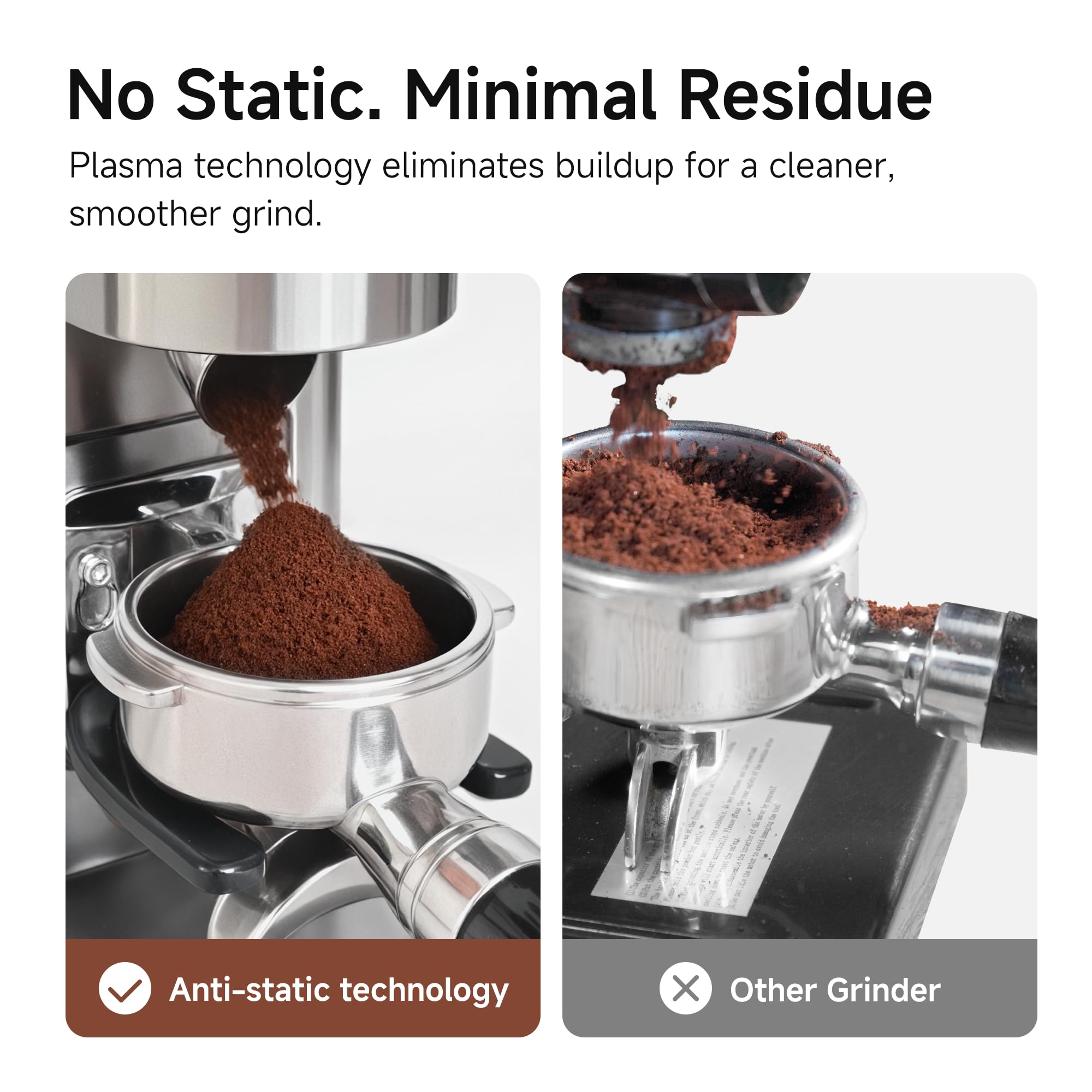 Moulin à café électrique HiBREW G7-48 réglages précis pour espresso/café filtre/café à la française, contrôle des portions et antistatique, broyeur conique pour un café fraîchement moulu