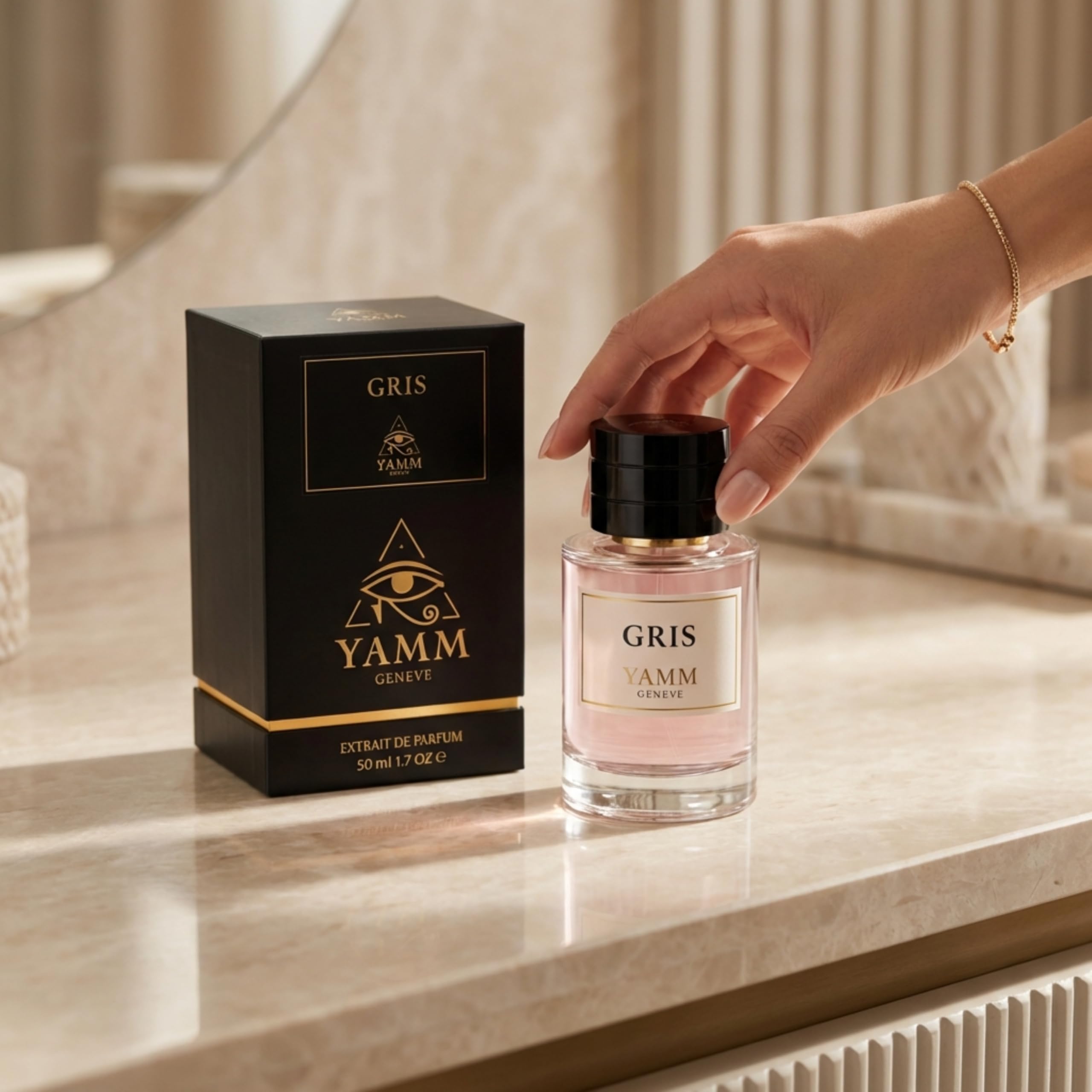 Szary | Ekstrakt z perfum 50 ml | Mieszane perfumy dla mężczyzn i kobiet, cytrusy, róża i paczula | Nuty cypryjskie, drzewne i bursztynowe | Luksus i Długotrwały