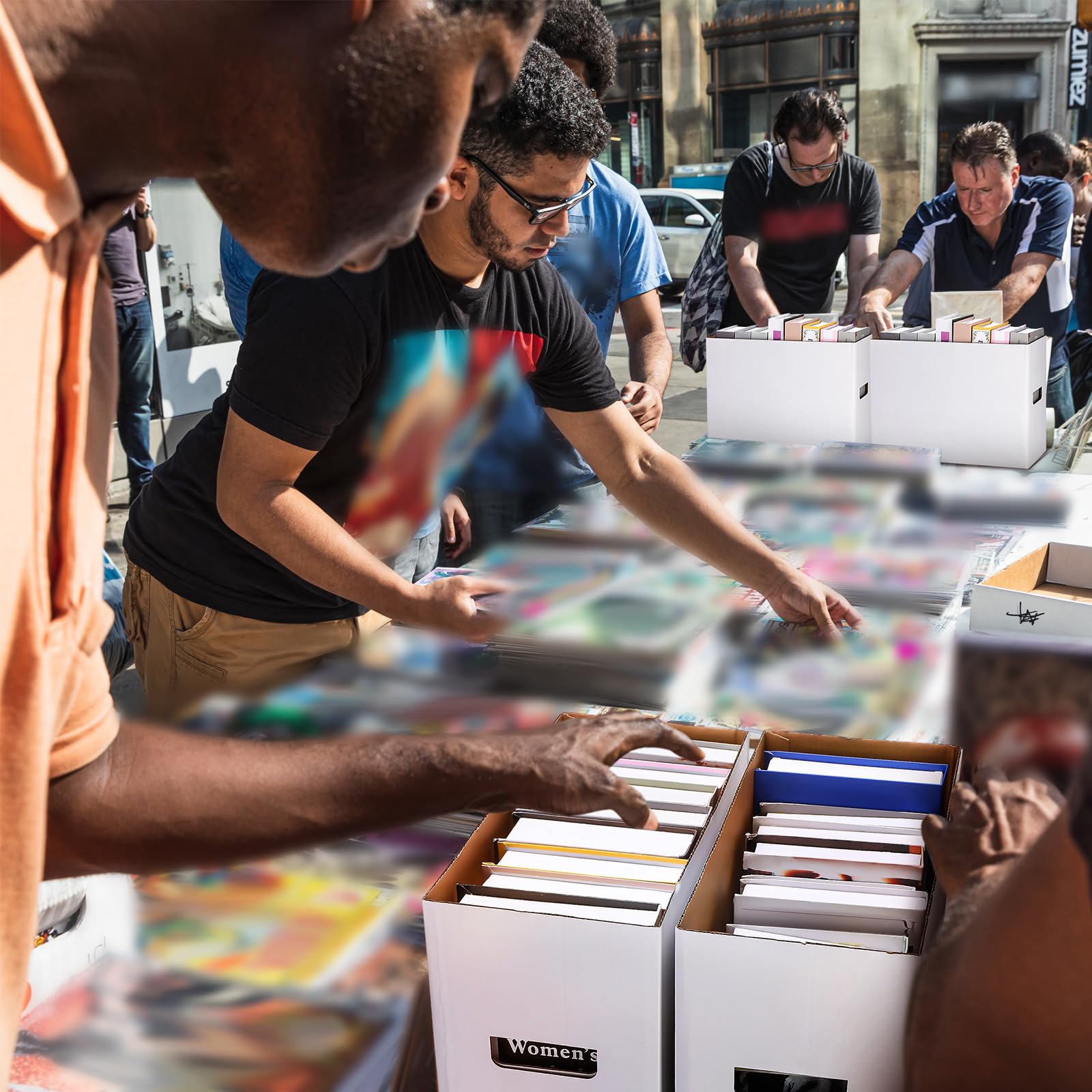 Fuyoooo Comic-Bücher-Aufbewahrungsboxen, für 200–225 Comics, 70 x 19 x 27 cm, stapelbar, für kurze Comic-Mülleimer, Pappbox für zusammenklappbare Zeitschriften, Bücher, Sammelzubehör, 10 Stück