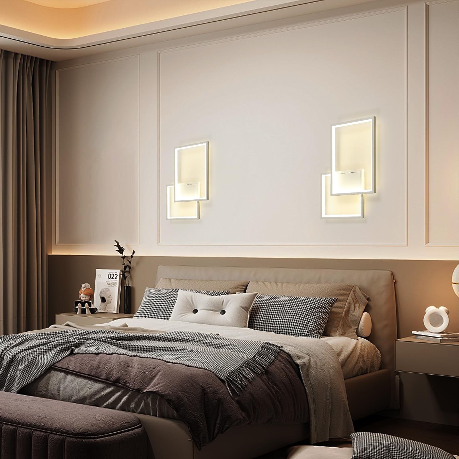 34W LED Applique da Parete Interno 41CM Lampada da Parete 4500K | 34W 3825LM Moderno Bianco Lampada a Muro in Alluminio per Camera da Letto Soggiorno Scale Corridoio, Luce Neutra 4500K