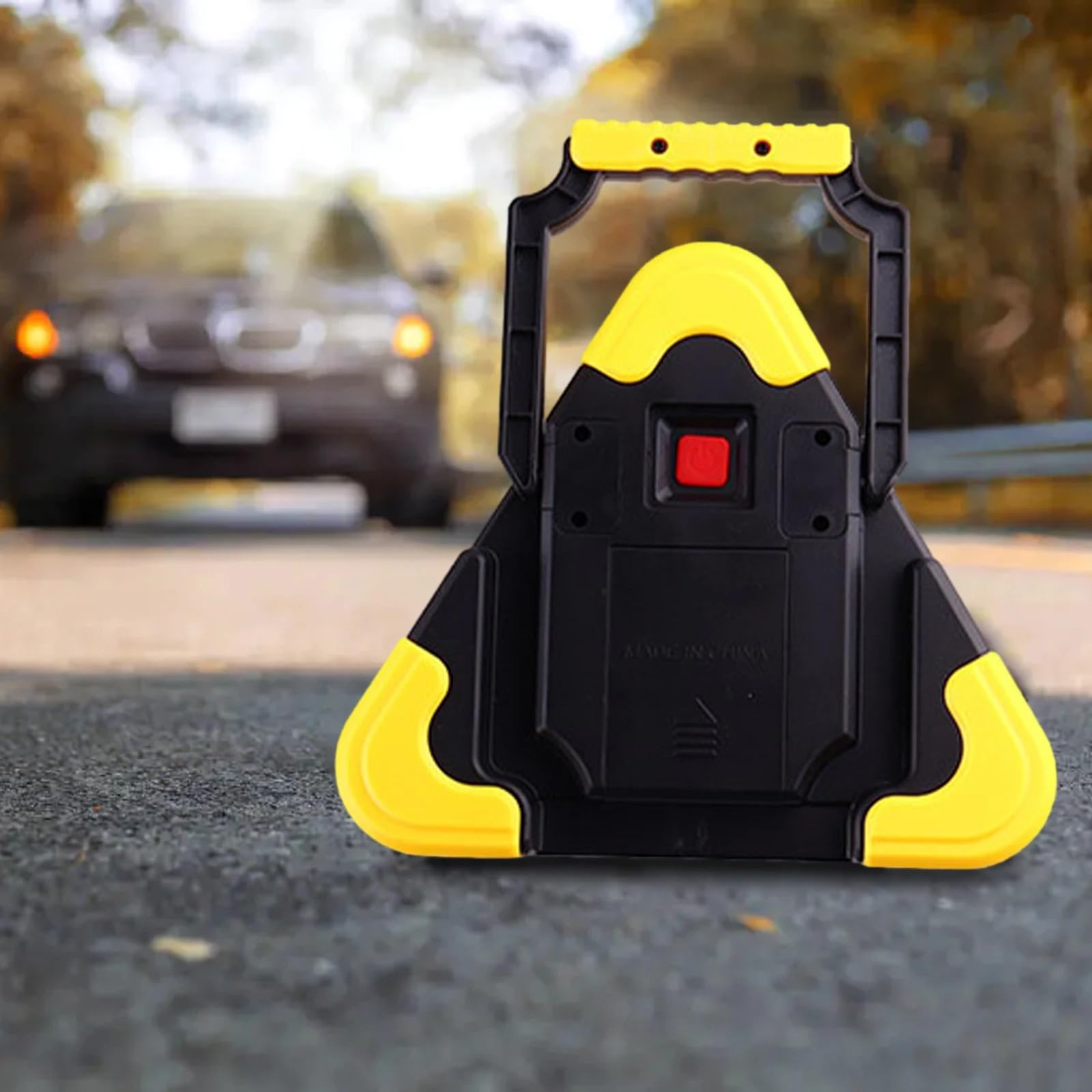 Warndreieck Dreieckiges Warnschild, dreieckiges Auto-Arbeitslicht, Verkehrssicherheit, Notfall-Pannen-Alarmlampe, tragbar