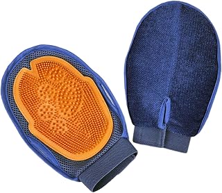 Dog Bath Brush Grooming Gloves (Pair) - Textured Cat Cleaning & Massage Mitts | Premium Silicone Pet Supplies for Gentle Shedding, Washing, Hair Detangling & Skin Massage