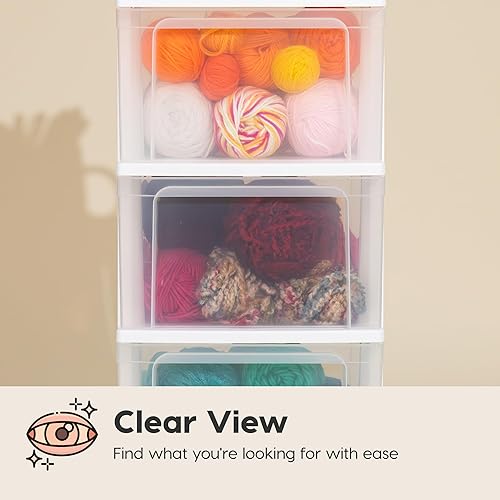 Miniatura 6 de IRIS Organizador de almacenamiento de plástico con 3 cajones de EE. UU., con ruedas, paquete de 2, para suministros de arte para el aula, baño,