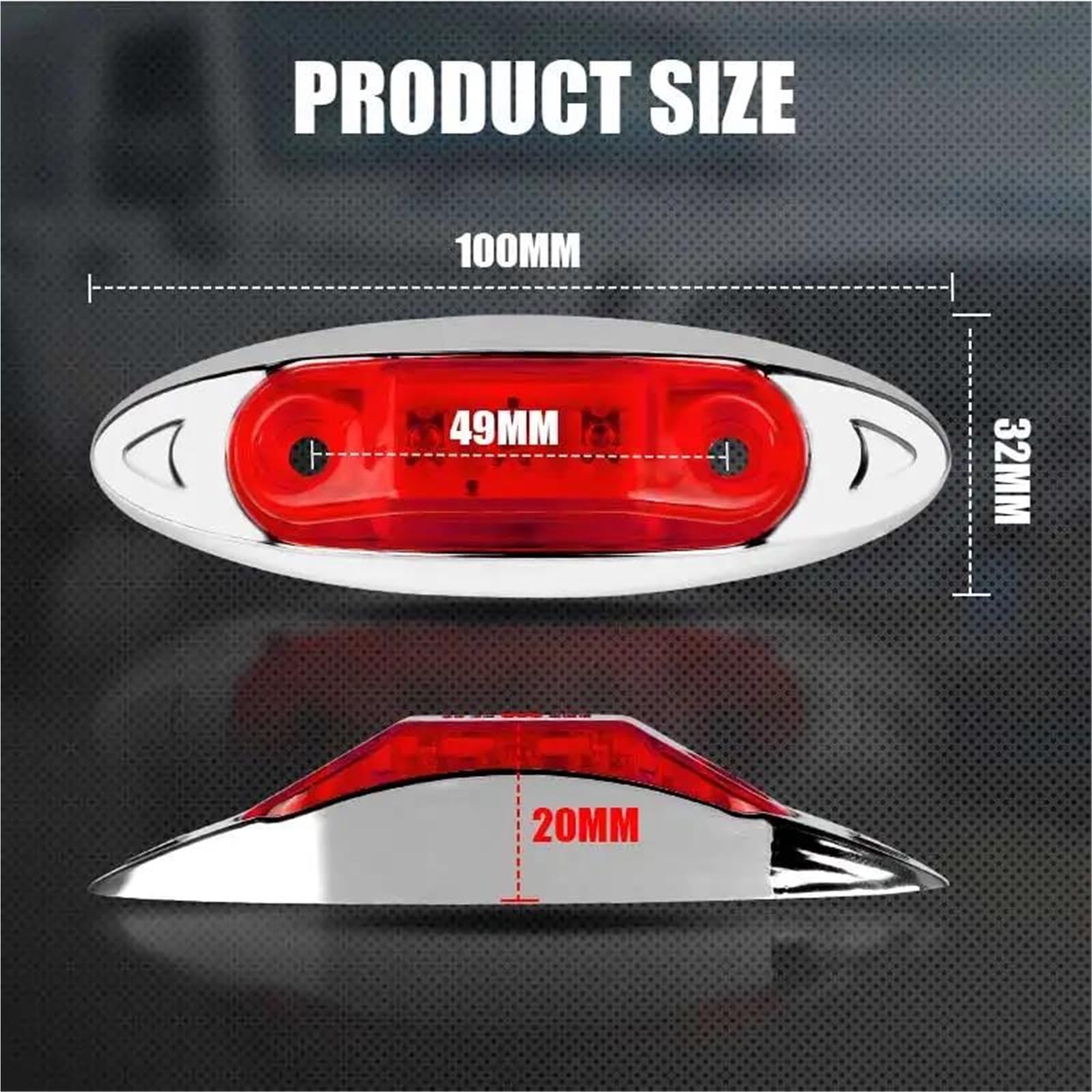 Freccia Auto LED Luce Posizione Laterale Luce Ingombro Fanale Posteriore Lampada Avvertimento Per Camion Rimorchio Autobus Barca Indicatore Laterale(10pcs Red)