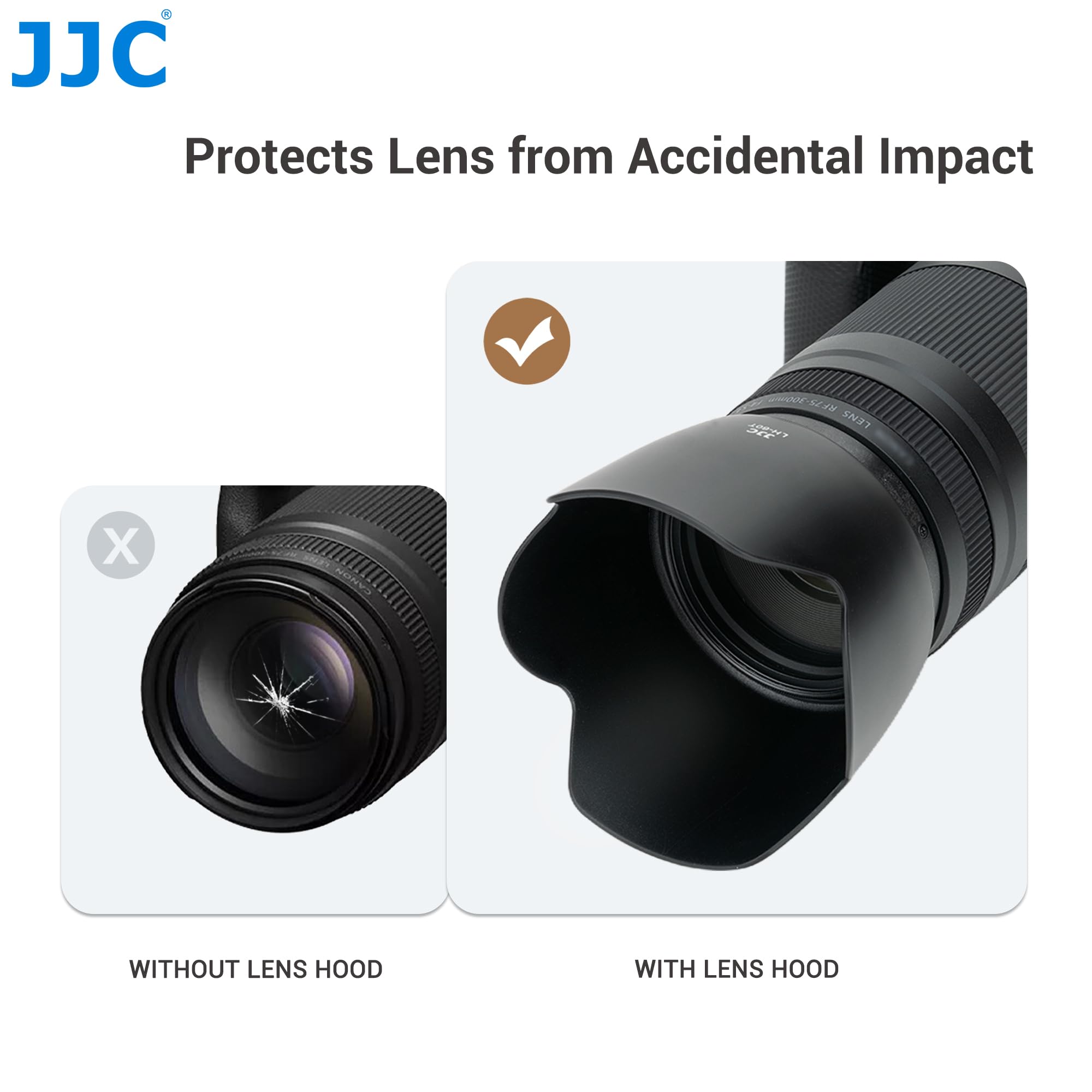 JJC Tulip ET-60 - Paraluce a baionetta da 58 mm per Canon RF 75-300mm F4.0-5.6, EF 75-300mm F4-5.6 III, EF 75-300mm F4-5.6 III USM, EF-S 55-250mm F4-5.6 IS, EF-S 55-250mm mm F4-5 .6 IS II, EF 90-300mm