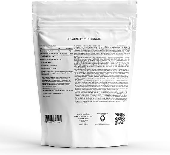 GN Creatine Powder | 1kg High Strength Creatine Monohydrate Powder - 5g per Serving | Unflavoured Filler Free Creatine-Monohydrate | Non-GMO & Gluten Free | High Strength, 5g per Serving, Unflavoured & Filler Free, Non-GMO & Gluten Free