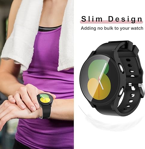 Miniatura 6 de HASDON Paquete de 2 Funda compatible con Samsung Galaxy Watch 5Galaxy Watch 4 de 1.732 pulgadas con protector de pantalla, carcasa protectora