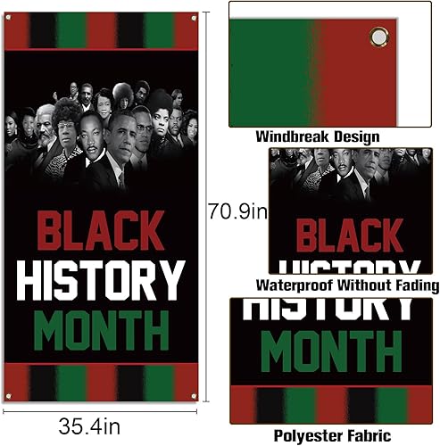 Miniatura 3 de Nepnuser Cubierta de puerta del mes de la historia negra Afroamericano Decoración de telón de fondo de gente famosa escuela aula puerta delantera